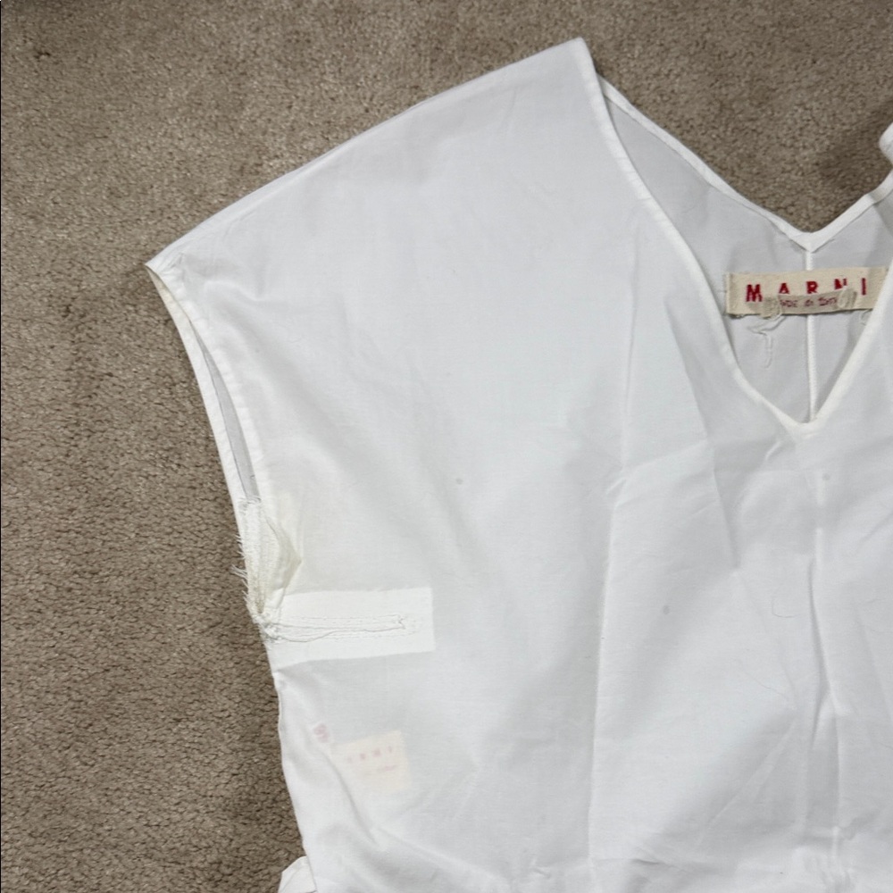 Marni White V-Neck Blouse - Picture 5 of 9